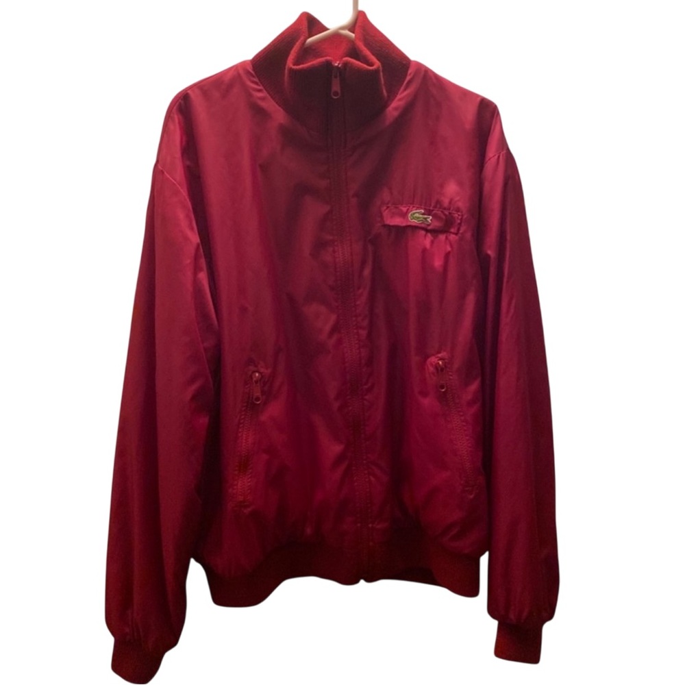 Rare VTG 80s/90s LACOSTE Cherry Red Reversible Bomber Jacket Men’s MED Golf Prep